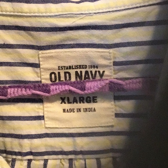 Old Navy Long Sleeve Gray/Yellow/White Plaid Long Sleeve Button Down  X-Large - Picture 2 of 3